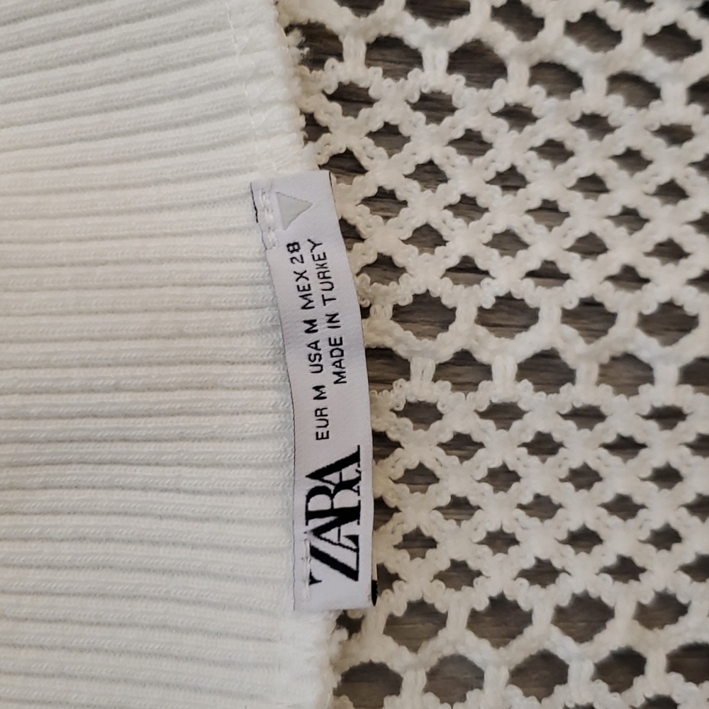 Zara White Crochet Vest size Medium - Picture 7 of 10
